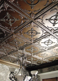Faux Tin Tiles in Dining Room